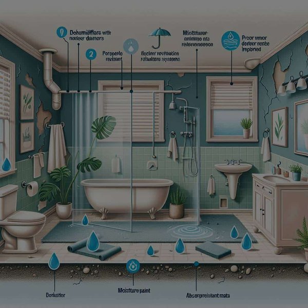 Quelle est la meilleure façon de prévenir les dégâts des eaux dans une salle de bains sans fenêtre ?